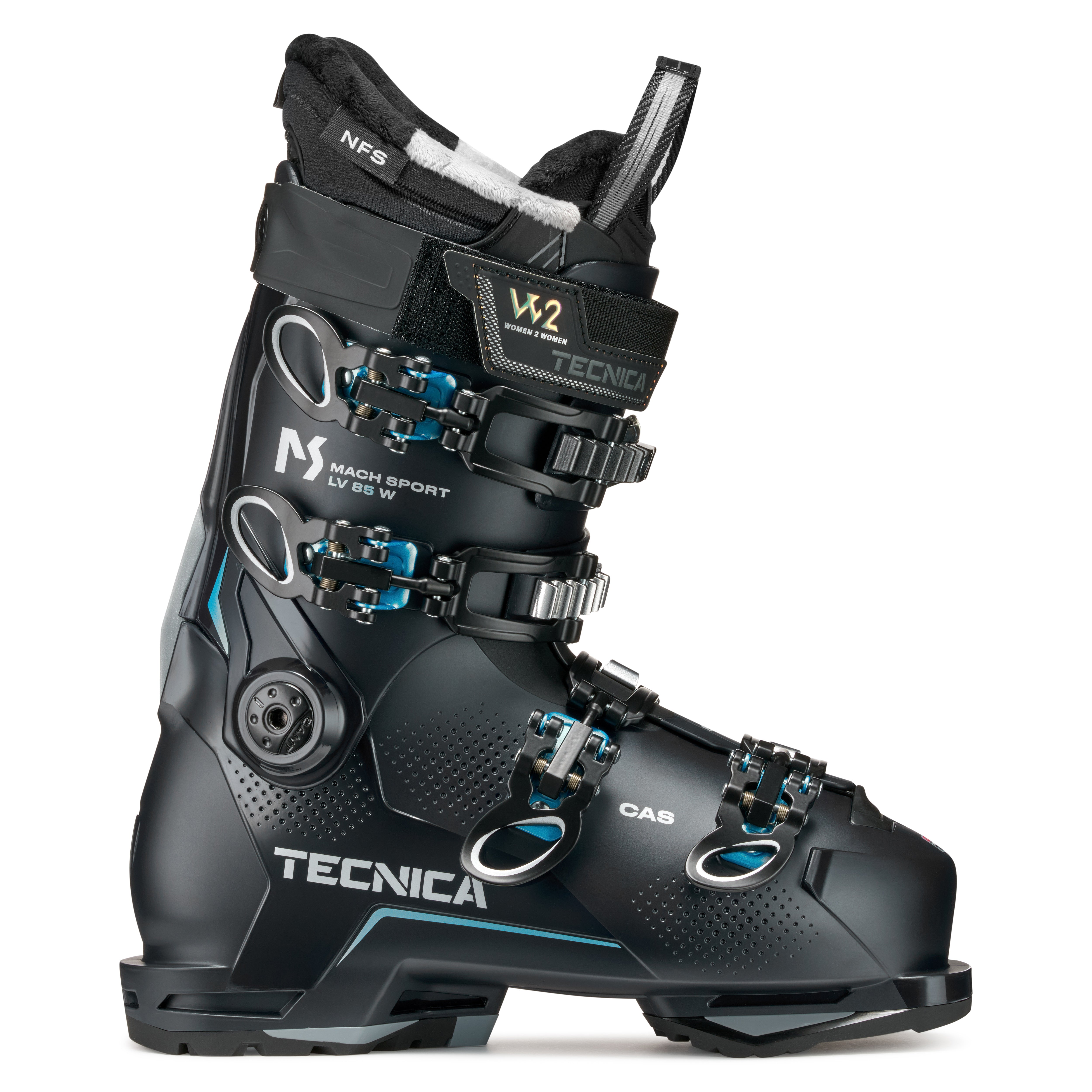 The ink blue colorway of this women's ski boot looks really good.