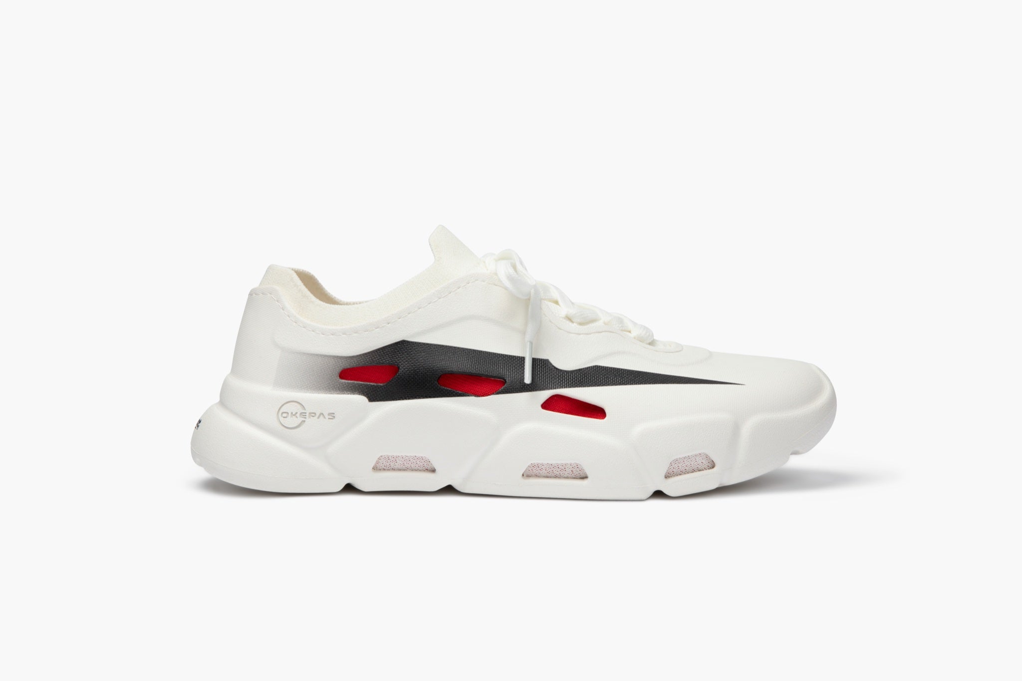 The Flex Sneaker - White-Black Slash